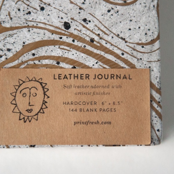 Print Fresh Leather Hardcover Journal with Blank Pages - Picture 3 of 8